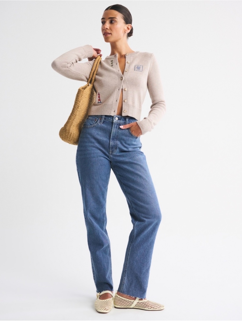 Abercrombie & Fitch Curve Love Ultra High Rise 90s Straight Jean